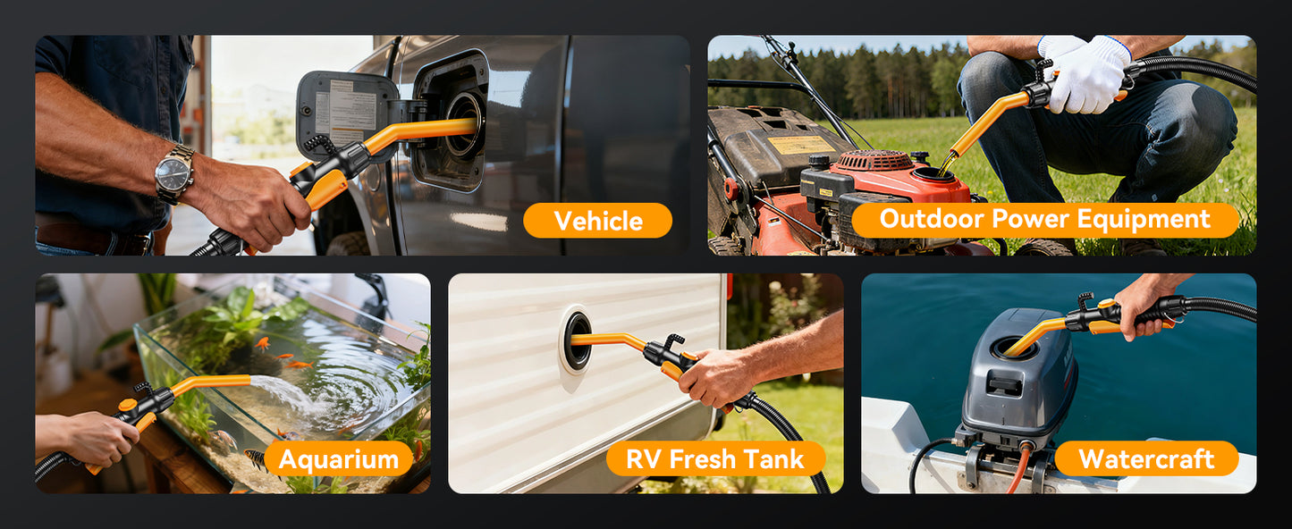 E1 Professional Fuel Transfer Pump | 2.6 GPM Battery-Powered Siphon System