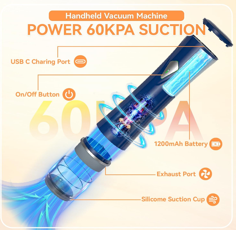 Compact Vacuum Sealer for Food with Bags & Mason Jar Kit, Saver 5X Fresh Longer, 15PCS Reusable Bags, Wide and Regular Mouth Kits, Wine Stopper for Kitchen Fridge Travel Seal Meal