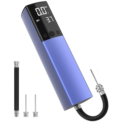 Pumteck AP1-P Electric Ball Pump, Smart Air Pump Portable Fast Ball Inflation with Precise Pressure Gauge and Digital LCD Display for Football Basketball Volleyball Football (2 Pin and 1 Spout)
